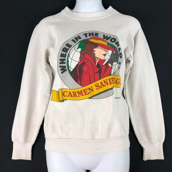 Fruit of the Loom Sweaters - Vintage 90’s Where In The World Is Carmen San Dieg